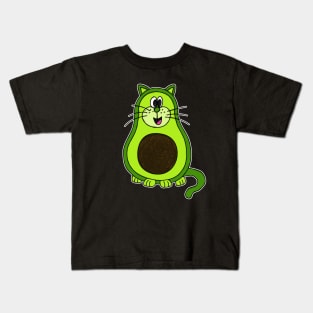 Avocado Cat Funny Healthy Eating Vegan Kids T-Shirt